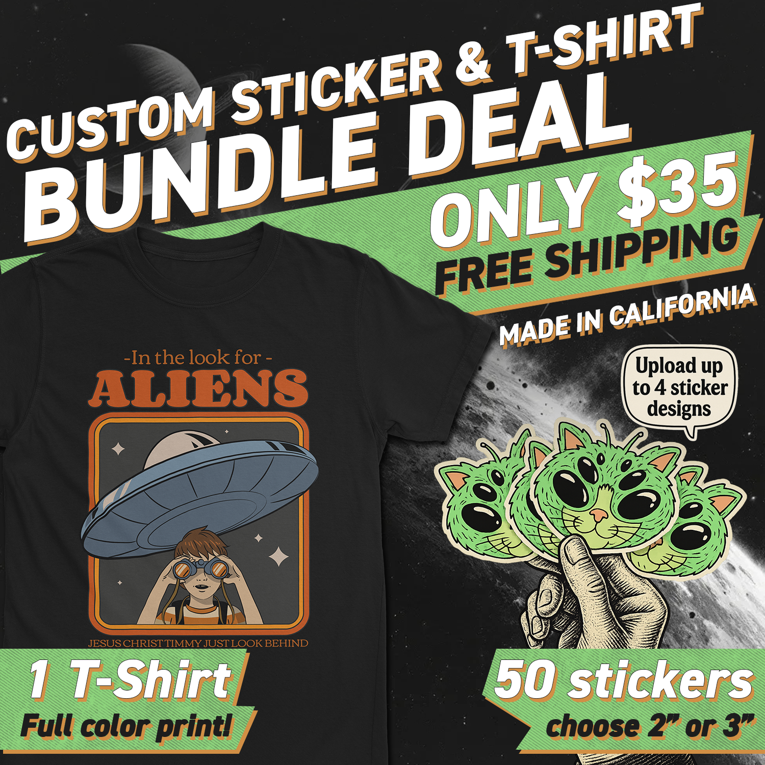 T-Shirt & Sticker Bundle Deal